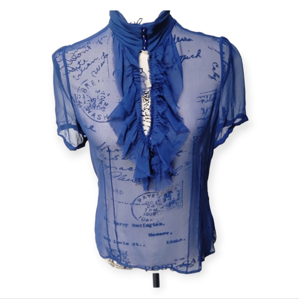 Vintage VENUS Keyhole Ruffle Top - Picture 2 of 10
